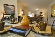 dining room table set in residential apartment