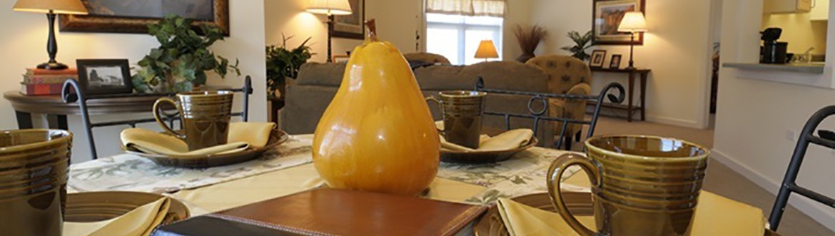 set dining room table in residential apartment